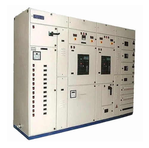 Industrial LT Control Panel with rotary handles and digital monitoring meters