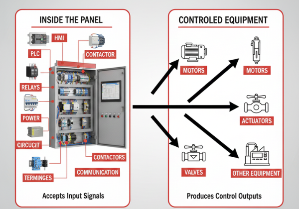 Industrial Control Panel Diagram: Inside Components and Controlled Equipment Guide