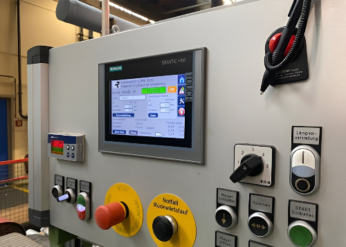 Siemens Simatic HMI Touch Screen and Industrial Control Interface with Emergency Stop Three Phase Electric Company